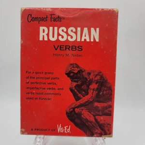 VINTAGE Compact Facts RUSSIAN Grammar Verbs FLASH CARDS - Picture 1 of 5