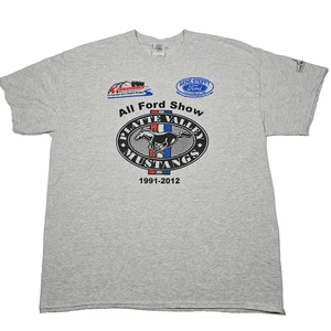 XL Tee Shirt Gray Platte Valley Mustangs All Ford Show 2012 Gildan Dry Blend - Picture 1 of 12