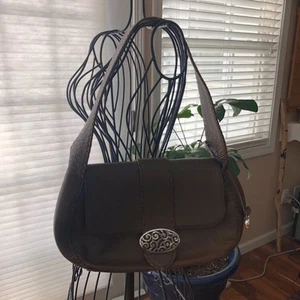 Borsa Brighton in pelle marrone ferramenta argento - Foto 1 di 7