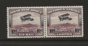 SOUTH WEST AFRICA SG87 10d Black and Purple Fine MINT PAIR C/£55 UK P&P Free - Picture 1 of 2