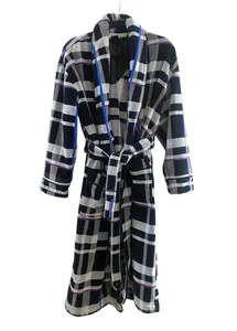 Robert Graham Herren S/M Grau Schwarz Lila Blau Morgenmantel Gürtel Bademantel Frottee - Bild 1 von 9