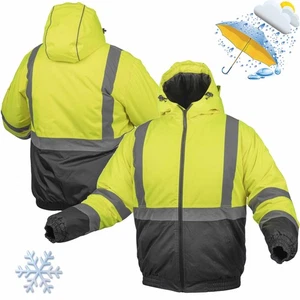 Chaqueta bomber OKER SHORT, AMARILLA XXXL, protección de advertencia, aislada - Imagen 1 de 4