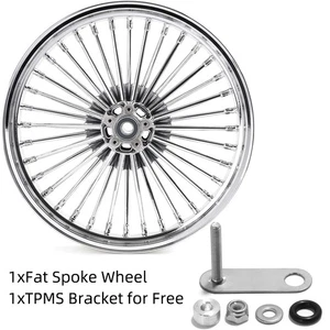 21X3.5 Fat Spoke Front Wheel & TPMS Bracket for Harley Touring Road Glide 09-UP - Picture 1 of 11