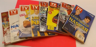 Lot of 8 TV Guide Magazine 1990-2004  Nascar Earnhardt & Jr Gordon Martin - Image 1 of 4