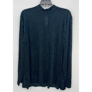 Lane Bryant Damen Animal Print Samt Bluse Langarm Größe 22/24 Grün Neu mit Etikett - Bild 1 von 5
