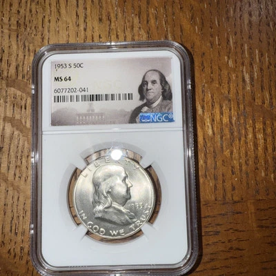 1953 S Franklin Half Dollar NGC  MS64  - Image 1 of 2
