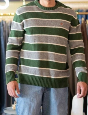 Suéter American Eagle Para Hombre Talla S Verde Gris Mezcla Lana Preppy Foto 1 de 4