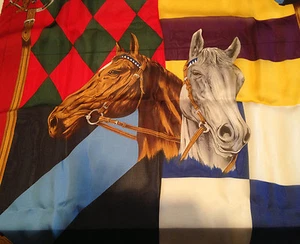 NEW in BOX/Tag RALPH LAUREN Purple Label Women's Multi-Color HORSE Silk SCARF  - Picture 1 of 7