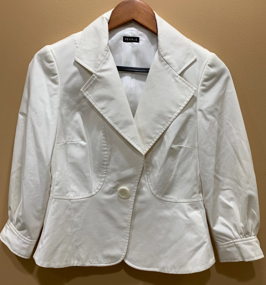 Blazer feminino Searle forrado de algodão tecido na Itália feito nos EUA 4 - Imagem 1 de 4