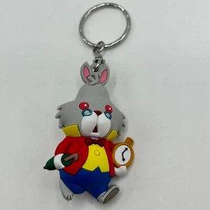 Disney Alice In Wonderland Figure White Rabbit Keychain Rare - Picture 1 of 5