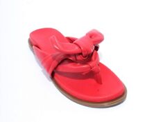 WOz 2577 Red Leather Platform Slides Sandals Shoes 38 / US 8