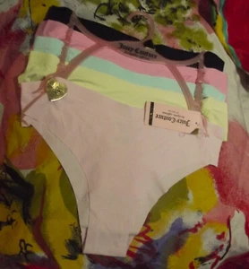 5 NEW JUICY COUTURE JC4711 5PKA MF NO PANTY LINES V-WAIST BIKINI PANTIES L - Picture 1 of 2