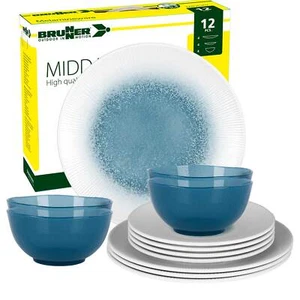 BRUNNER Camping Geschirr Melamin Set METEORE 16-teilig, Rutschfest Antislip - Bild 1 von 5