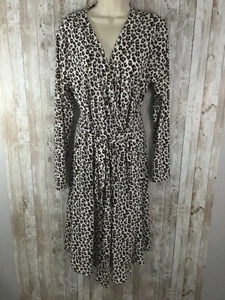 Brand New Banana Republic Wrap Dress. Size L With tags. Knee Length Animal Print - Picture 1 of 7