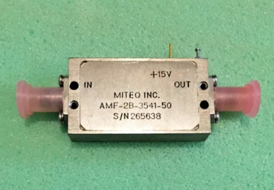 Miteq RF Amplifier 3.5-4.1 GHz AMF-2B-3541-50  Microwave  SMA(f) +15V - Image 1 of 4