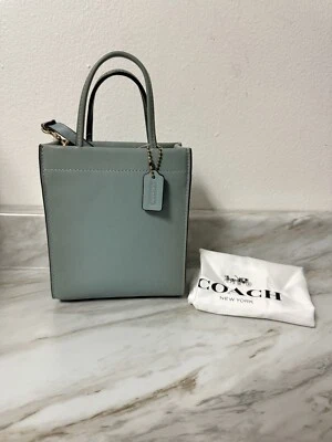 Coach Mini Cashin Tote Green Sage Glove Tanned Leather C4828 Crossbody Handbag - Image 1 of 4