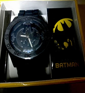 BATMAN Logo Watch BAT9161 Mens Watch Black Band stainless New/Old Stock - Picture 1 of 5