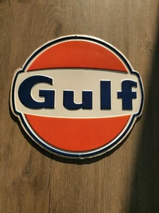 Gulf Gasoline Blechschild Garage Vintage Stil Wanddeko Neu ohne Etikett 12x12 - Bild 1 von 2