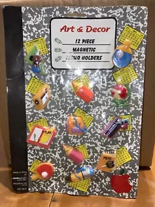 NUOVI VINTAGE ANNI '90 Art Decor Dura-Kleen Mini Magneti da Frigorifero Portanote - Foto 1 di 4