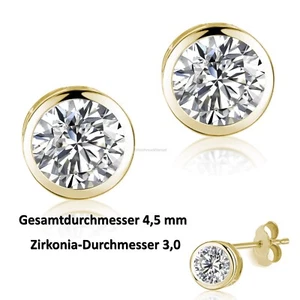 Ohrstecker Ohrringe vergoldet Paar 925 Silber 4,5mm Unisex Damen Herren - Bild 1 von 1