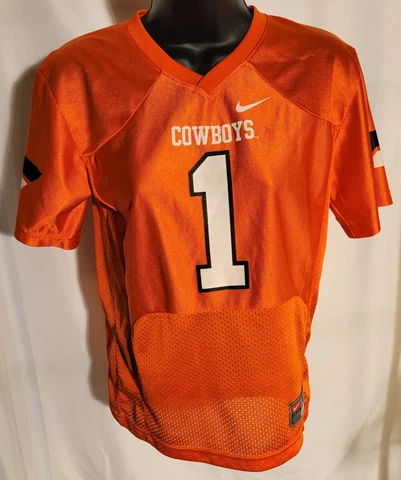 Nike-Youth Orange NCAA Oklahoma State Cowboys #1 Mesh Jersey size S Cover