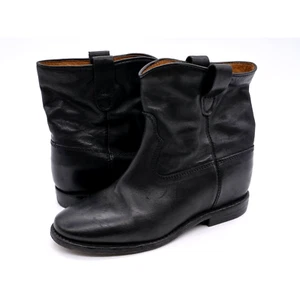 Isabel Marant Etoile Ankle Boots Womens 5 Cluster Black Calfskin Leather Pull On - Picture 1 of 11