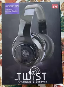 HD Headphones*TWIST*to Hybrid Speakers w Lined Case & Microphone Share UR tunes! - Picture 1 of 8