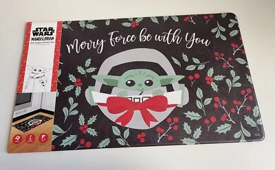 НОВЫЙ кухонный коврик против усталости Disney Star Wars Grogu Baby Yoda для рождественских праздников - Изображение 1 из 4