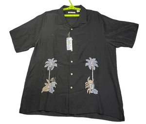 Batik Bay Hawaiian Style Button Up Shirt Embroidered Pal Trees - Mens 2XL - Picture 1 of 5