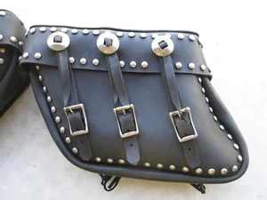 Harley-Davidson Small Leather Saddlebags Ironhead Sportster Hummer Lightweight - Bild 1 von 6