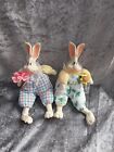 Russ Berrie Kathleen Kelly Critter Factory Rabbits Bonnie And Betsy X 2 Easter 