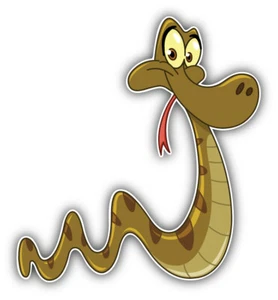 Adesivo decalcomania paraurti auto cartone animato animale serpente divertente - "TG." - Foto 1 di 1