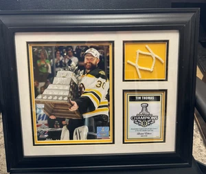 Framed Boston Bruins Tim Thomas 2011 Stanley Cup Game 7 Used Net  #60/150 Made - Picture 1 of 5