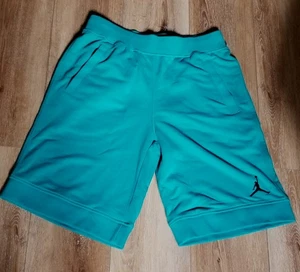 Boys L Nike Air Jordan French Terry Shorts Green PE Sports Basketball NWT  - Picture 1 of 6