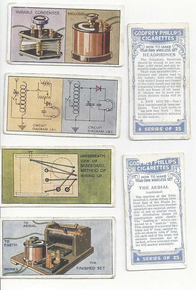 Complete set 25 Godfrey Phillips Cigarette cards  How to make your own Wireless - Image 1 of 1