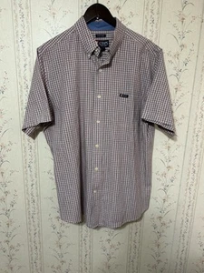 Chaps Men’s Easy Care Short Sleeve Button Plaid Shirt Red/White Size XL - Picture 1 of 8