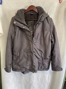 Abrigo ZeroXposur Mujer Gris Cremallera Completa Extraíble Capucha Impermeable Talla XL - Imagen 1 de 11