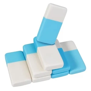 AmoreAngel Crafts 8 Stück blau und weiß zweifarbige Radiergummis, quadratischer Bleistift  - Bild 1 von 7