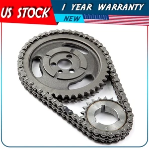 HD Double Roller Timing Chain Set for Chevrolet SBC 283 305 327 350 383 400 5.7L - Picture 1 of 8