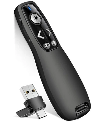 2 in 1 Powerpoint Presentations,RF 2.4GHz Wireless Presenter Clicker Remote - image 1 of 4