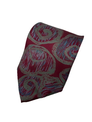 Corbata Alta Moda Cervino Borgoña Patrón Abstracto Seda Hecha en Italia 55.75" Foto 1 de 4