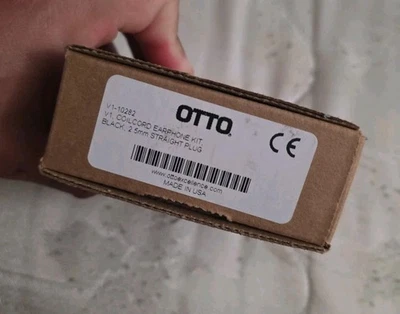 Otto V1-10282 OEM Coilcord Earphone Kit Black 2.5mm Straight Plug - Image 1 of 4