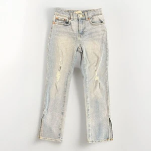 Levi's High Rise Ankle Straight Distressed Denim Light Blue Jeans Girls 10R - Picture 1 of 24