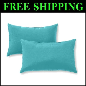 Reversible 19x12 Outdoor Accent Pillows in Arctic - 2 Count for Stylish Decor - Picture 1 of 8