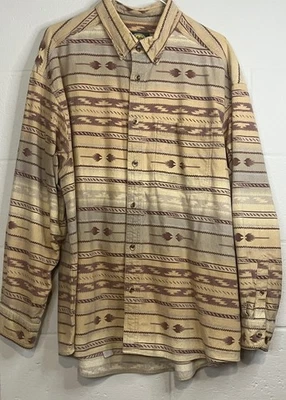 Camisa de franela azteca 2XL amarilla gamuza suave estampado suroeste de Cabela’s XXL Foto 1 de 4