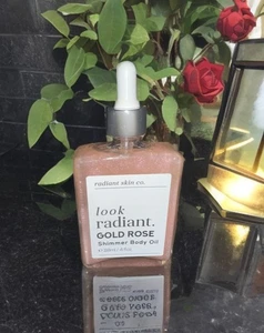 Radiant Skin Co Gold Rose Shimmer Körperöl 4oz - Vegan Glow Hydration NEU - Bild 1 von 3