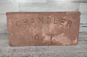 Antik Chandler OT Oklahoma Territory roter Ziegel gestempelt Vintage 8,5" mal 4 1/8" - Bild 1 von 6