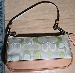 rare y2k coach green optic C monogram demi 9" x 5" x 2" - Picture 1 of 13