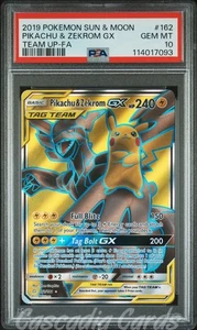 PSA 10 Pikachu & Zekrom GX Full Art 162/181 Team Up Pokemon - Picture 1 of 2