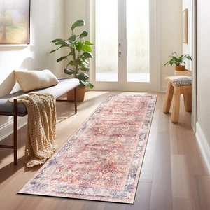Rugshop Rugs Runners Vintage Bordered Machine Washable Rugs Non Slip Rugs 2'x10' - Picture 1 of 10